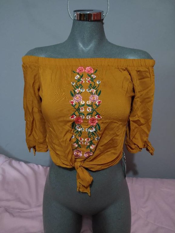 Blusa Campesina color mostaza de Otras marcas de segunda mano