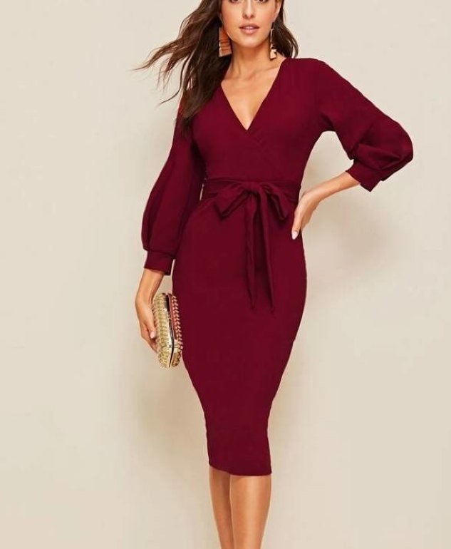 Vestido vino largo shein de segunda mano - GoTrendier