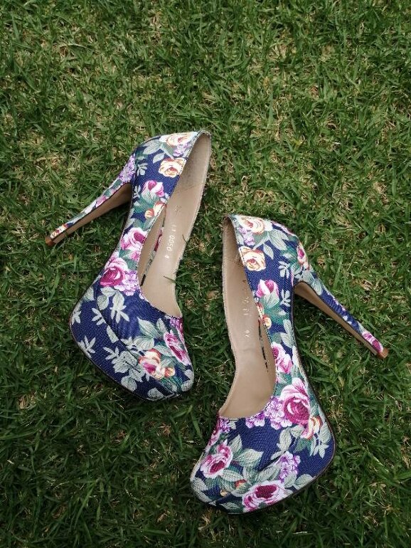 ZAPATILLAS DE FLORES, TACONES FLOREADOS de Yaeli Fashion de