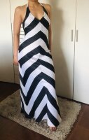 Vestido largo rayas blanco y negro de betsy adam de segunda mano -  GoTrendier