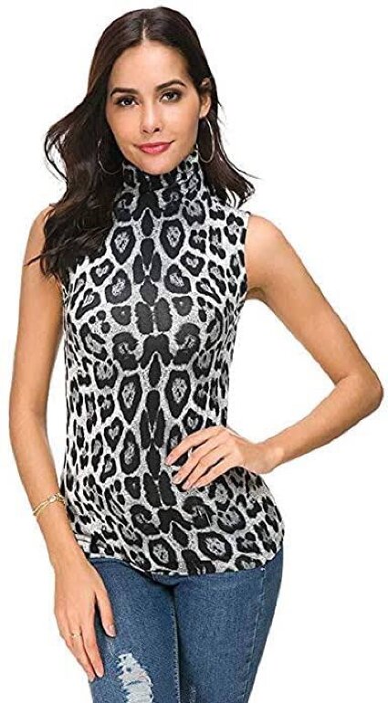 Blusa Animal Print Con Pantalon Negro Blusa Animal Print Sin De