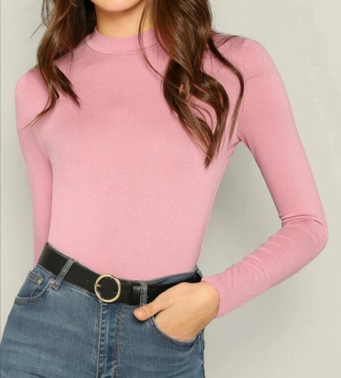 Blusa ligera de manga larga rosa barbie de Shein de segunda mano
