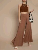 Pantalón palazzo café XS de Shein de segunda mano - GoTrendier