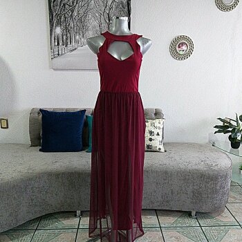 Vestido de fiesta vino de Eva Berry de segunda mano - GoTrendier