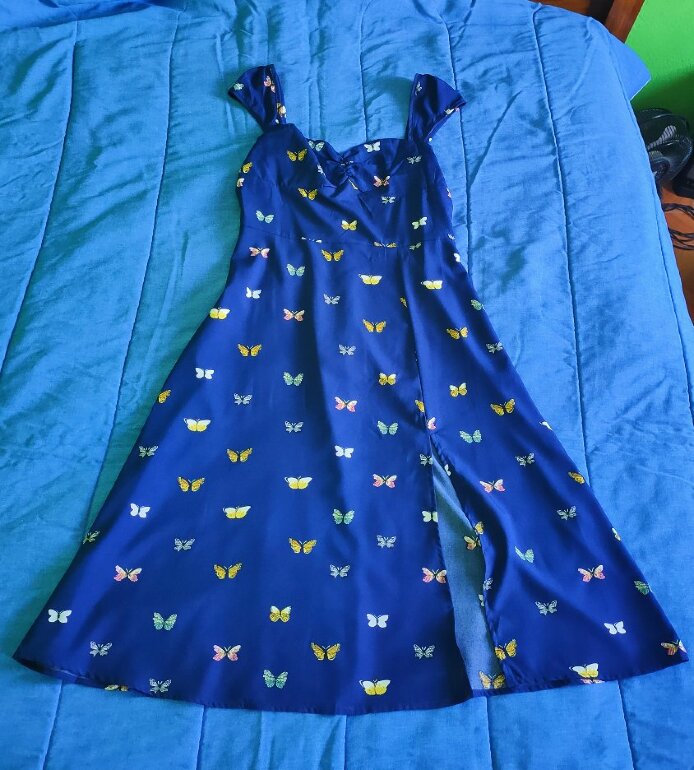 Vestido elegante con cremallera azul mar de Shein de segunda mano -  GoTrendier
