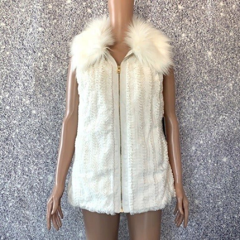 Chaleco Blanco Peludo de Marc New York de segunda mano - GoTrendier