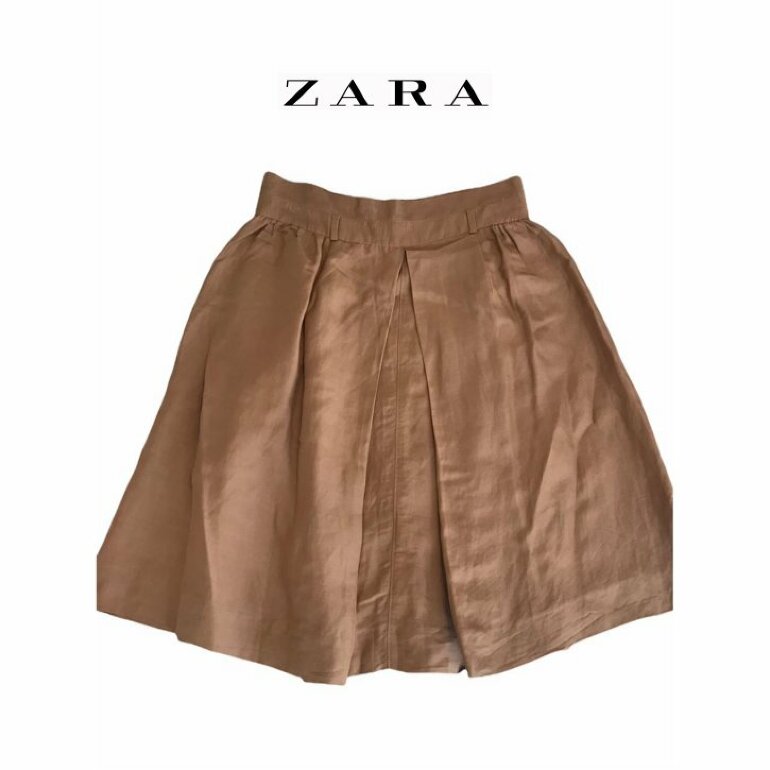 Falda Tableada Zara Camel de segunda mano - GoTrendier