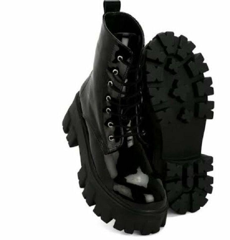 Botin negro de agujeta de shoes de segunda mano - GoTrendier