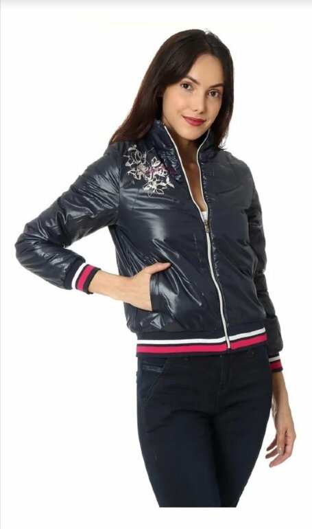 😍CHAMARRA BOMBER AZUL MARINO METÁLICO😍 de Esprit de segunda mano -  GoTrendier