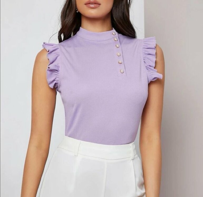 Blusa sin manga lila M de Shein de segunda mano - GoTrendier