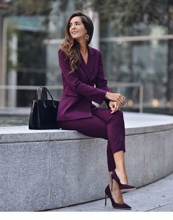 Ropa Formal Conjunto Lila Mujer Traje Chaqueta Lila Mujer Traje