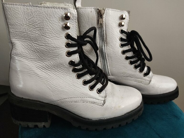 Blancas Charol Mujer Botas Blancas Tipo Militar Botas Militares