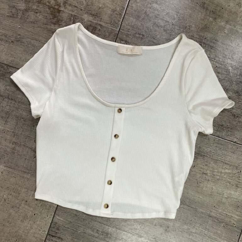 Blusa blanca corta de L/C design colection de segunda mano - GoTrendier