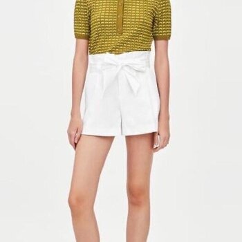 Short Paperbag Blanco Zara de segunda mano - GoTrendier