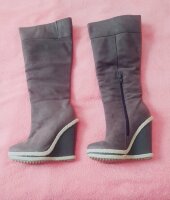 Botas andrea piel cafe grabado altas tacon mod 🥇 | Posot Class