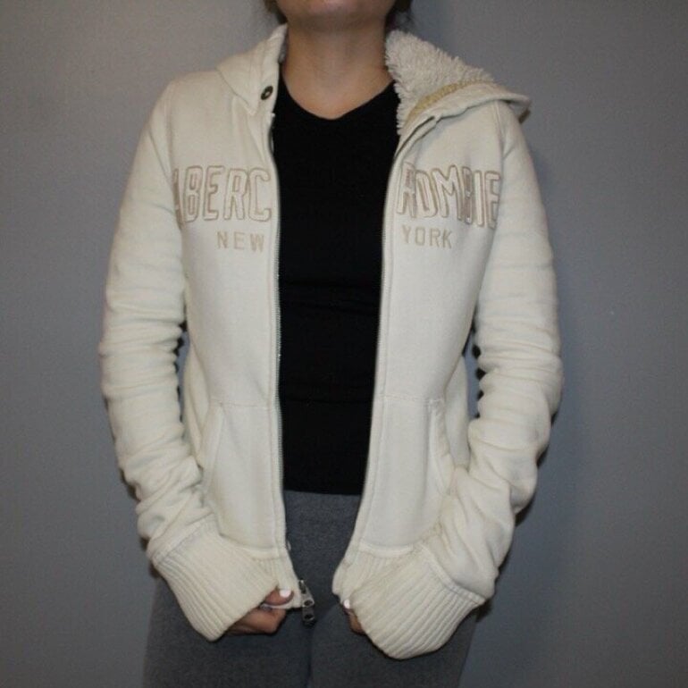 Sudadera con cierre Abercrombie Blanca de Abercrombie \u0026amp; Fitch de  segunda mano - GoTrendier