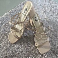 Sandalias tacón bajo nudes de shein de segunda mano - GoTrendier