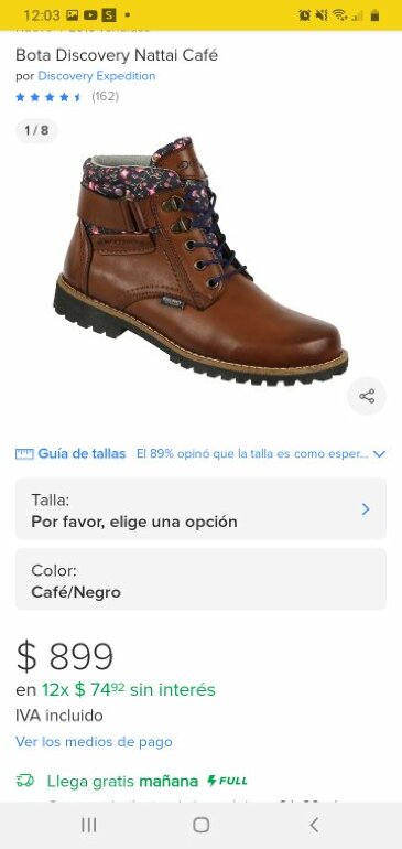 Bota Discovery Ds Nattai-1980 Cafe-mujer - Tenis Sport MX