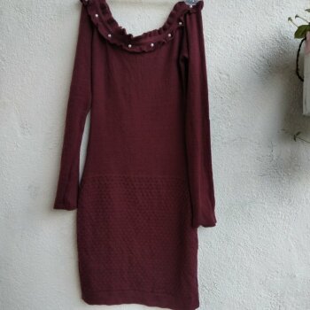 Vestido Rojo vino manga larga de Otras marcas de segunda mano - GoTrendier