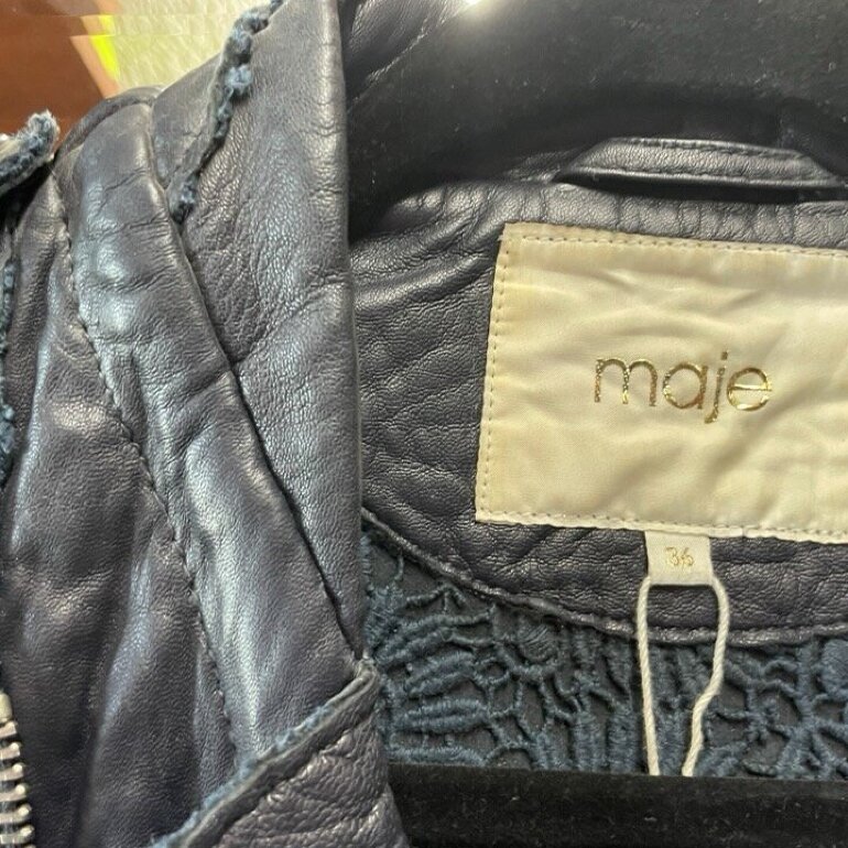 Chamarra en cuero “ Maje” de segunda mano - GoTrendier