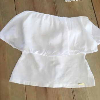 Blusa Olán blanca strapless de Studio F de segunda mano GoTrendier