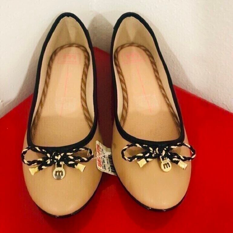 Balerina con textura color Cafe para Niña – VazzaShoes