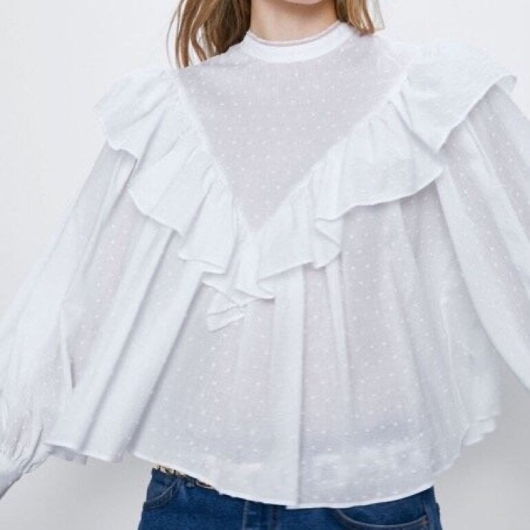 ▷ Camisa Denim Volantes | Los Mejores Clones De Zara