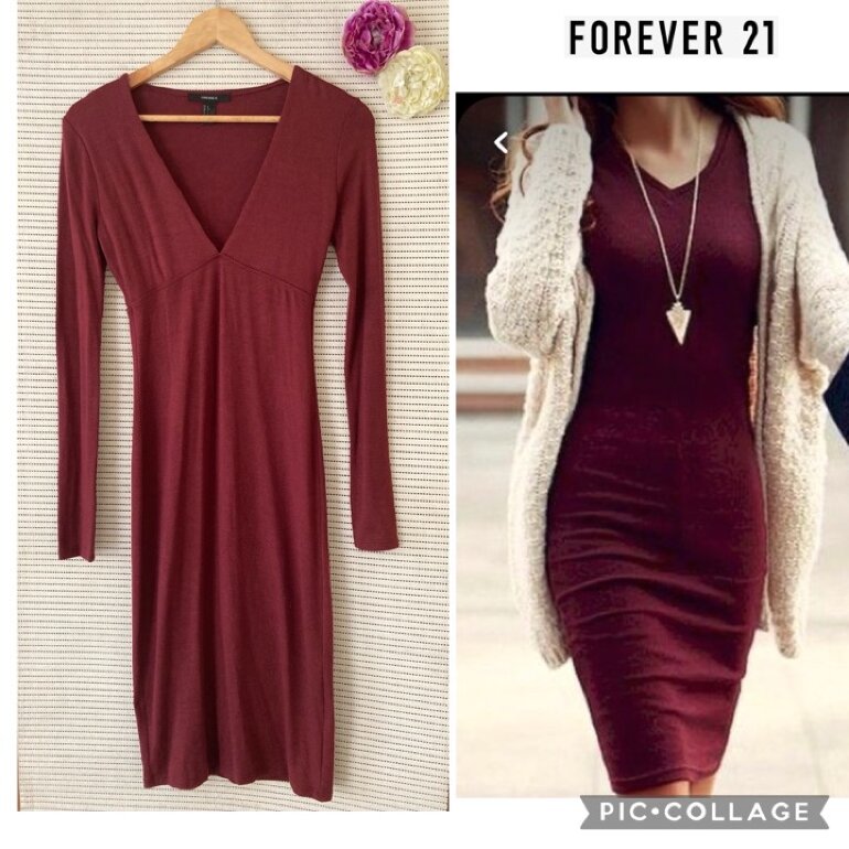 Vestido vino Forever 21 de segunda mano - GoTrendier