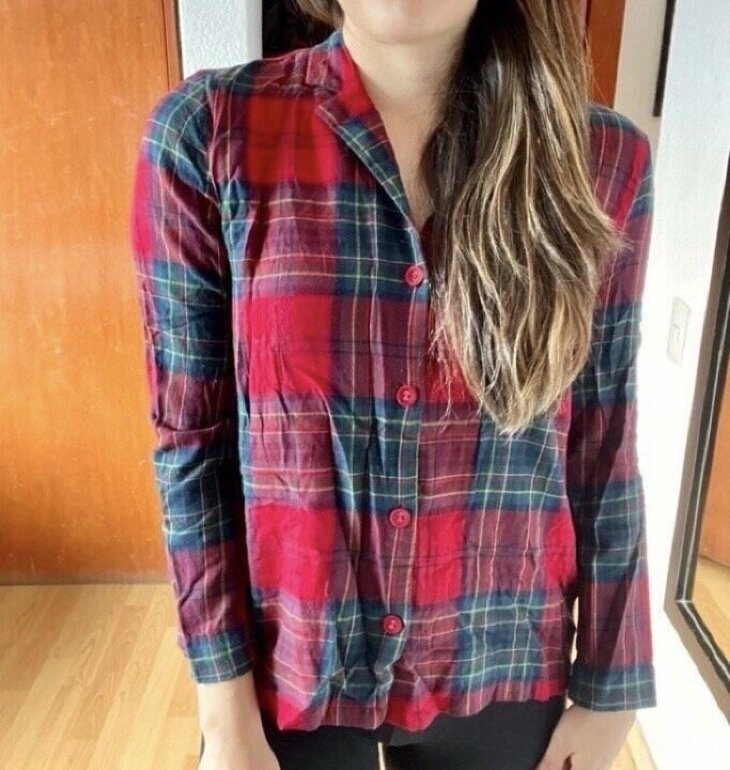 Top de pijama a cuadros de Oysho de segunda mano - GoTrendier
