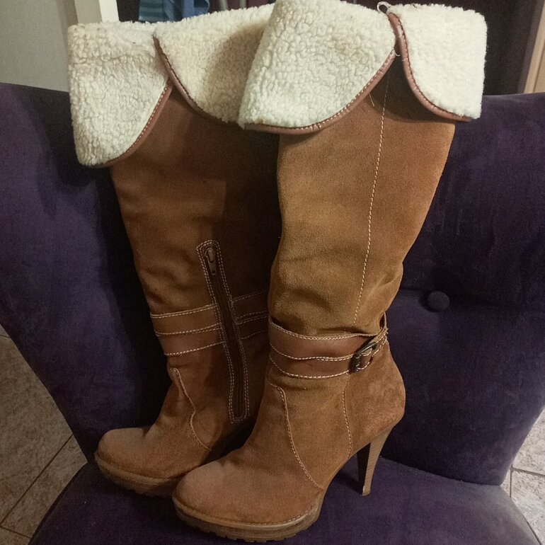 Botas largas color miel Nine West 6.5 de segunda mano - GoTrendier