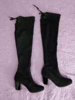 Botas altas negras gamuza flexi de segunda mano - GoTrendier