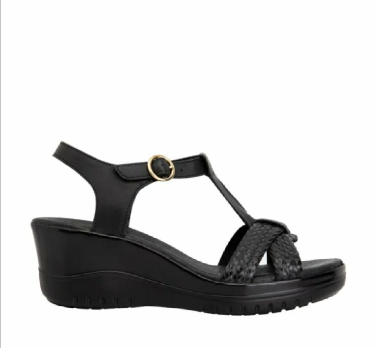 SANDALIAS DE PLATAFORMA NEGRAS DE PIEL de Flexi de segunda mano - GoTrendier