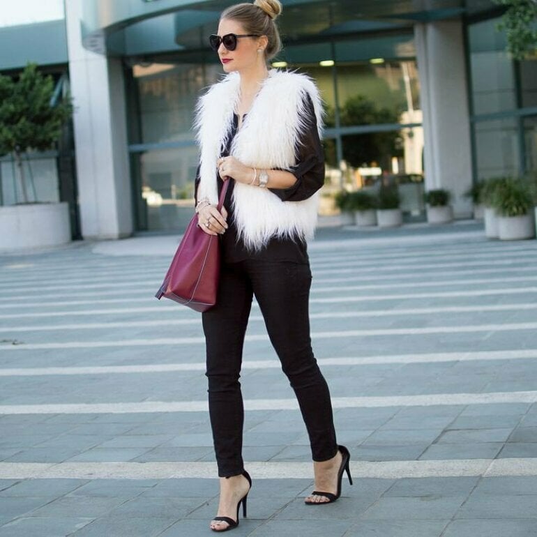 Moda Chaleco De Peluche Con Vestido Vestido Con Chaleco De Peluche