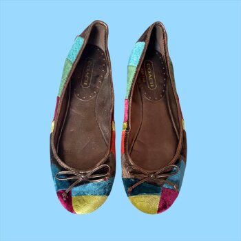Flats de terciopelo Coach talla 4 de segunda mano - GoTrendier