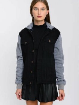 Chamarras de mezclilla Shasa negras de mujer - GoTrendier
