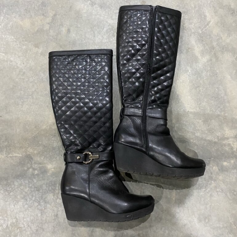 Botas altas de piel negras de Gillio de segunda mano - GoTrendier