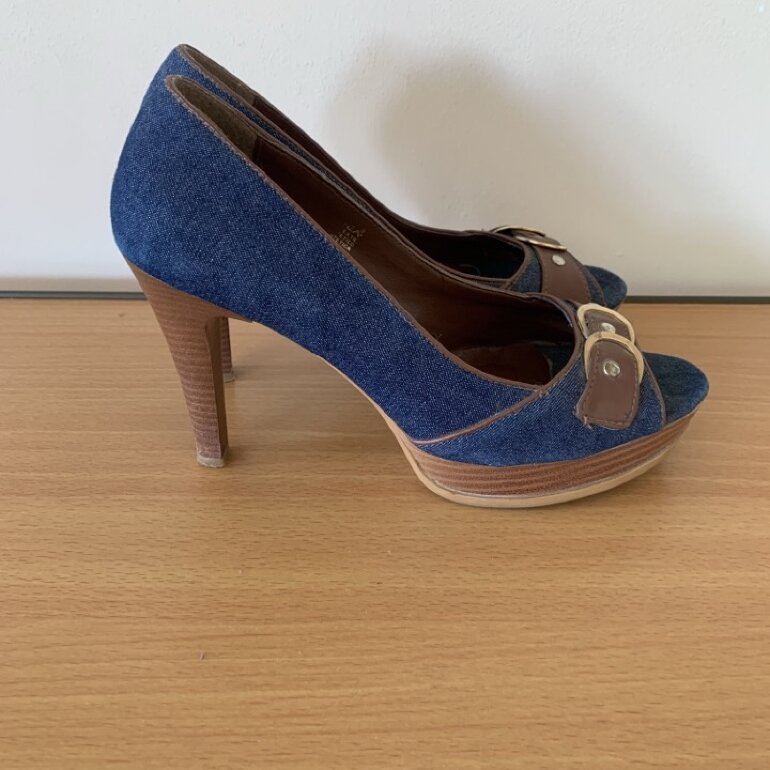 Tacones Zapatos De Marca Andrea Tacones Zapatos Mezclilla Andrea