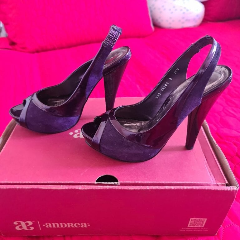 Color Lila Zapatos Morados Andrea Hermosas Zapatillas Color Morado