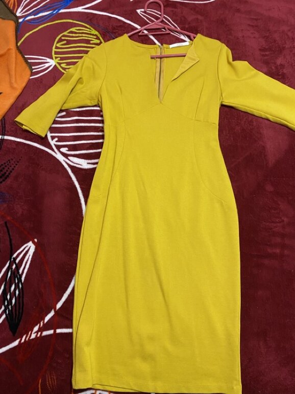 Color Mostaza Vestido Amarillo Pegado Al Cuerpo Vestid Formal