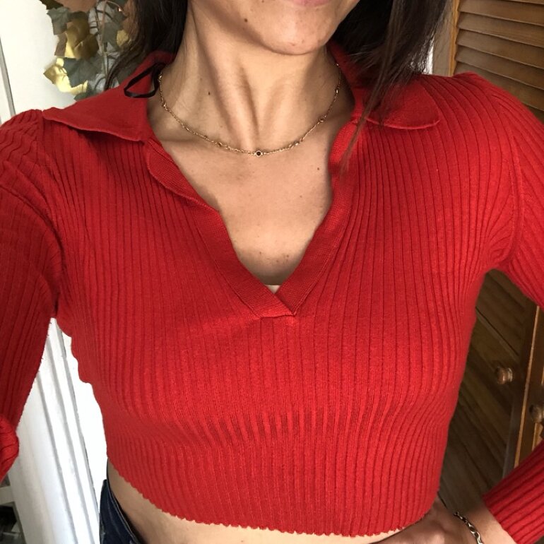 Blusa corta roja de H\u0026amp;M de segunda mano - GoTrendier