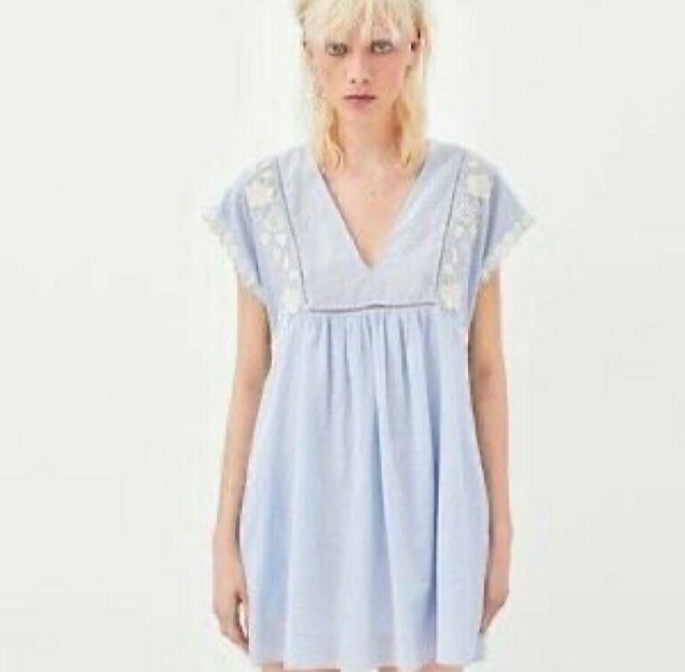 Vestido bordado zara de segunda mano - GoTrendier