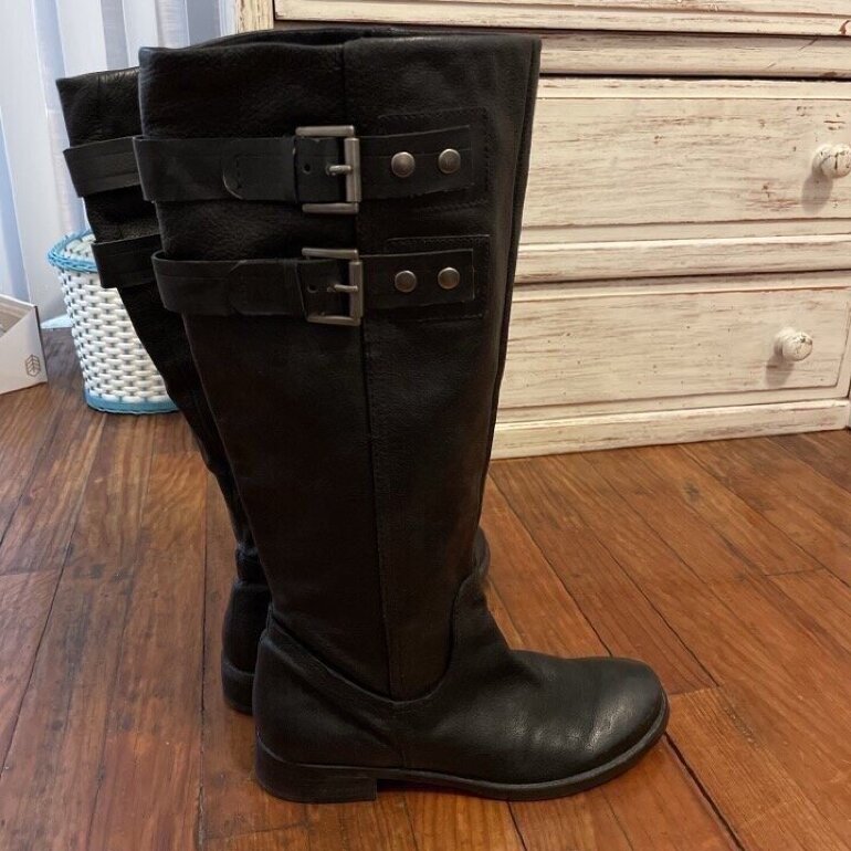 Botas largas piel negra de Nine West de segunda mano - GoTrendier