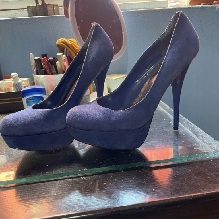 Tacones de tacón con plataforma azules de Bakers de segunda mano -  GoTrendier