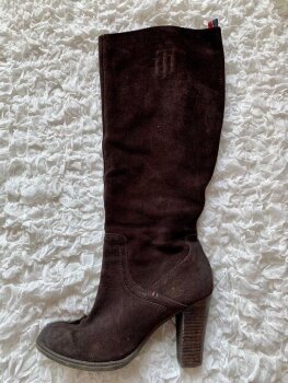 Botas de gamuza Tommy Hilfiger café de mujer - GoTrendier