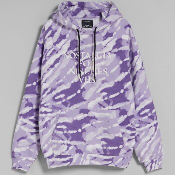 Sudadera con gorro en tie dye morado de Bershka de segunda mano - GoTrendier
