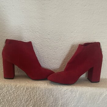 Botines de tacón Pull \u0026 Bear rojos de mujer - GoTrendier