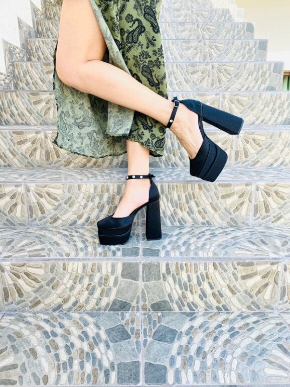 Zapatillas Tipo Bratz APOSTOL Zapatillas Negras Con Plataforma Y