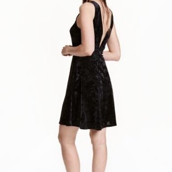 Vestido negro skater terciopelo H\u0026amp;M de segunda mano - GoTrendier