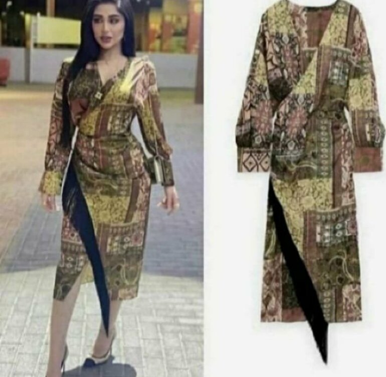 VESTIDO ESTAMPADO PAYSLET FLECOS 💚ZARA de segunda mano - GoTrendier