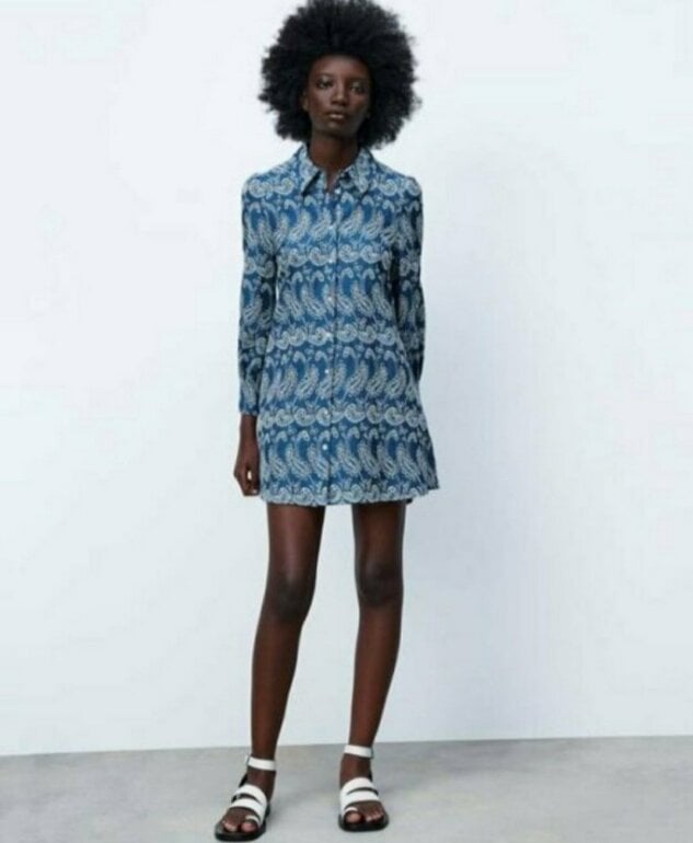 Vestido bordado perforado Zara de segunda mano GoTrendier